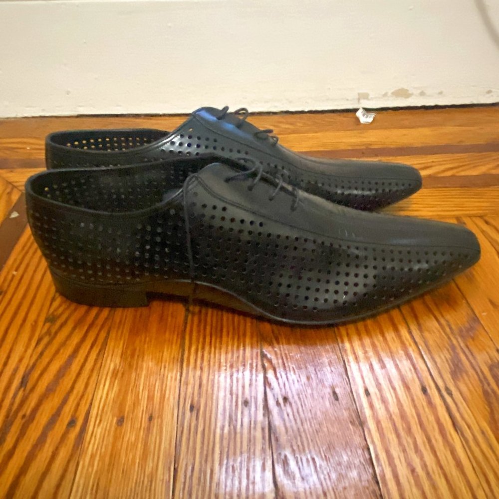 Prada perforated leather derby oxfords
